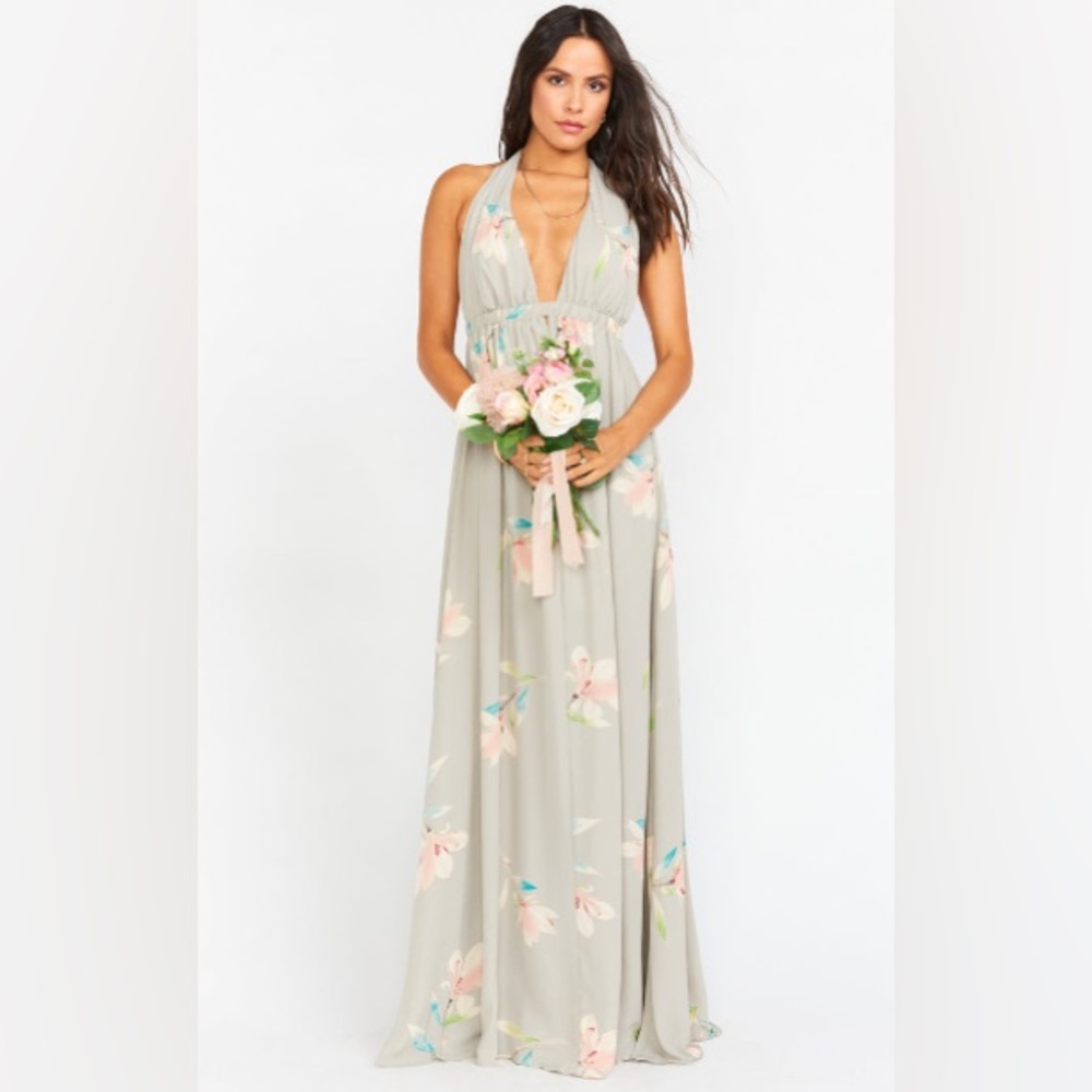 Show Me Your Mumu Luna Halter Dress Lily Showers Bridesmaid Gown - Picture 2 of 7
